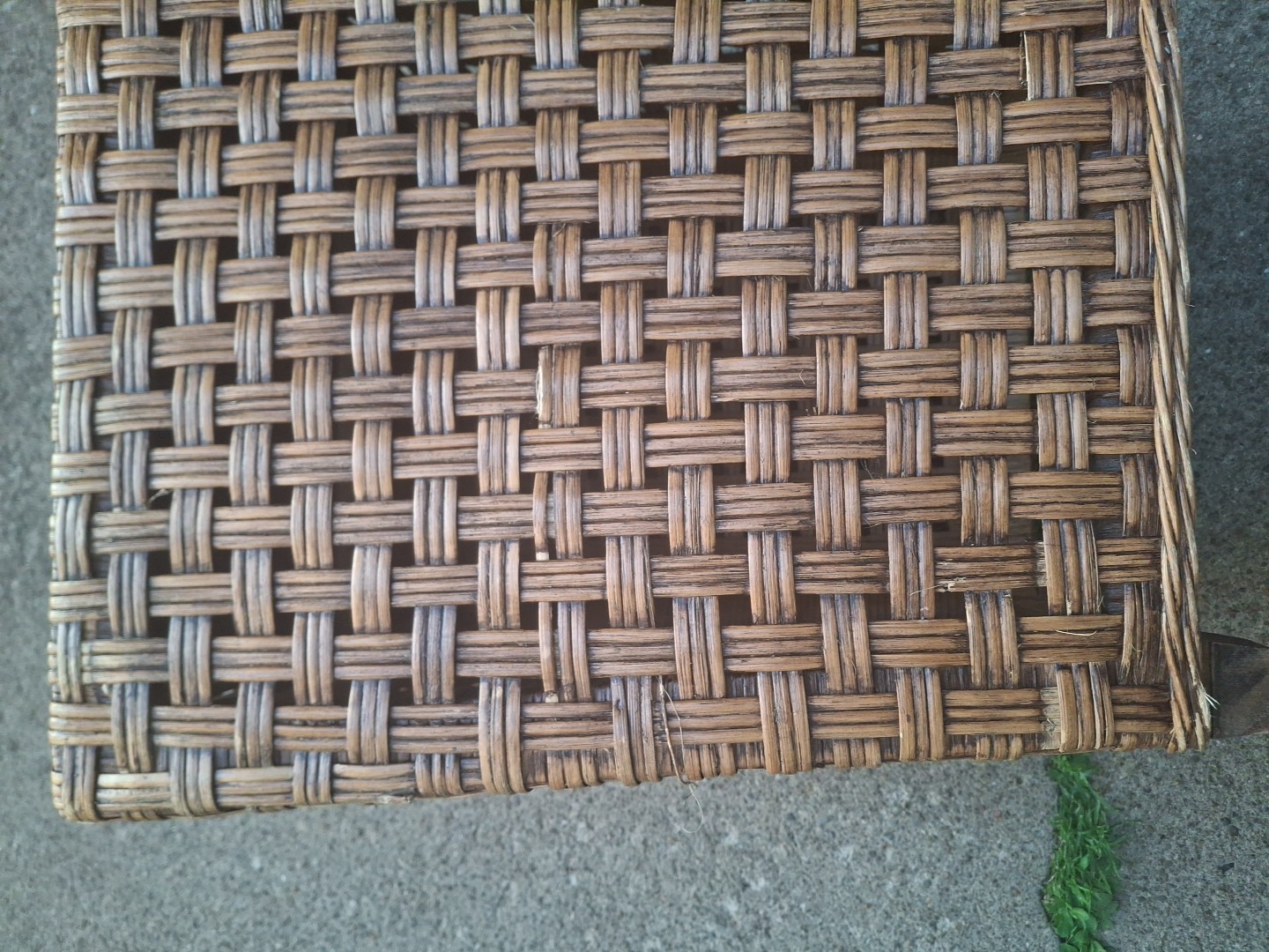 Vintage 1980s High Quality Woven Wicker Square Side Table