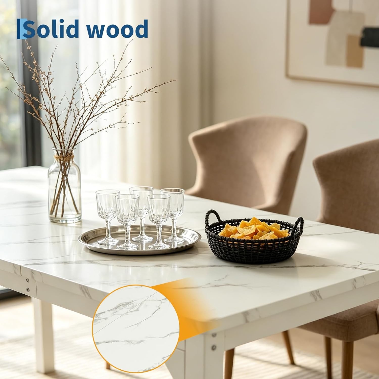 71″ Long Large Industrial Dining Table for 6-8 People Dinner Kitchen Furniture