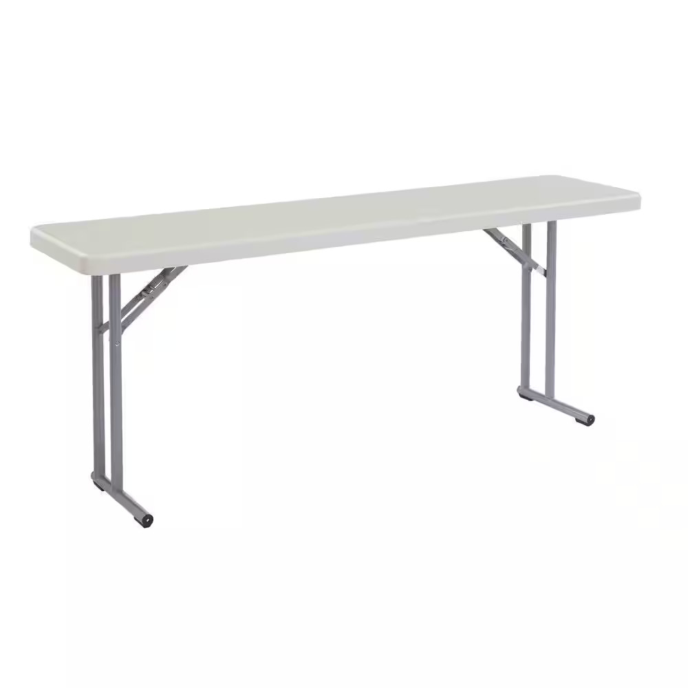 72 In. Grey Plastic Smooth Surface Folding Seminar Table