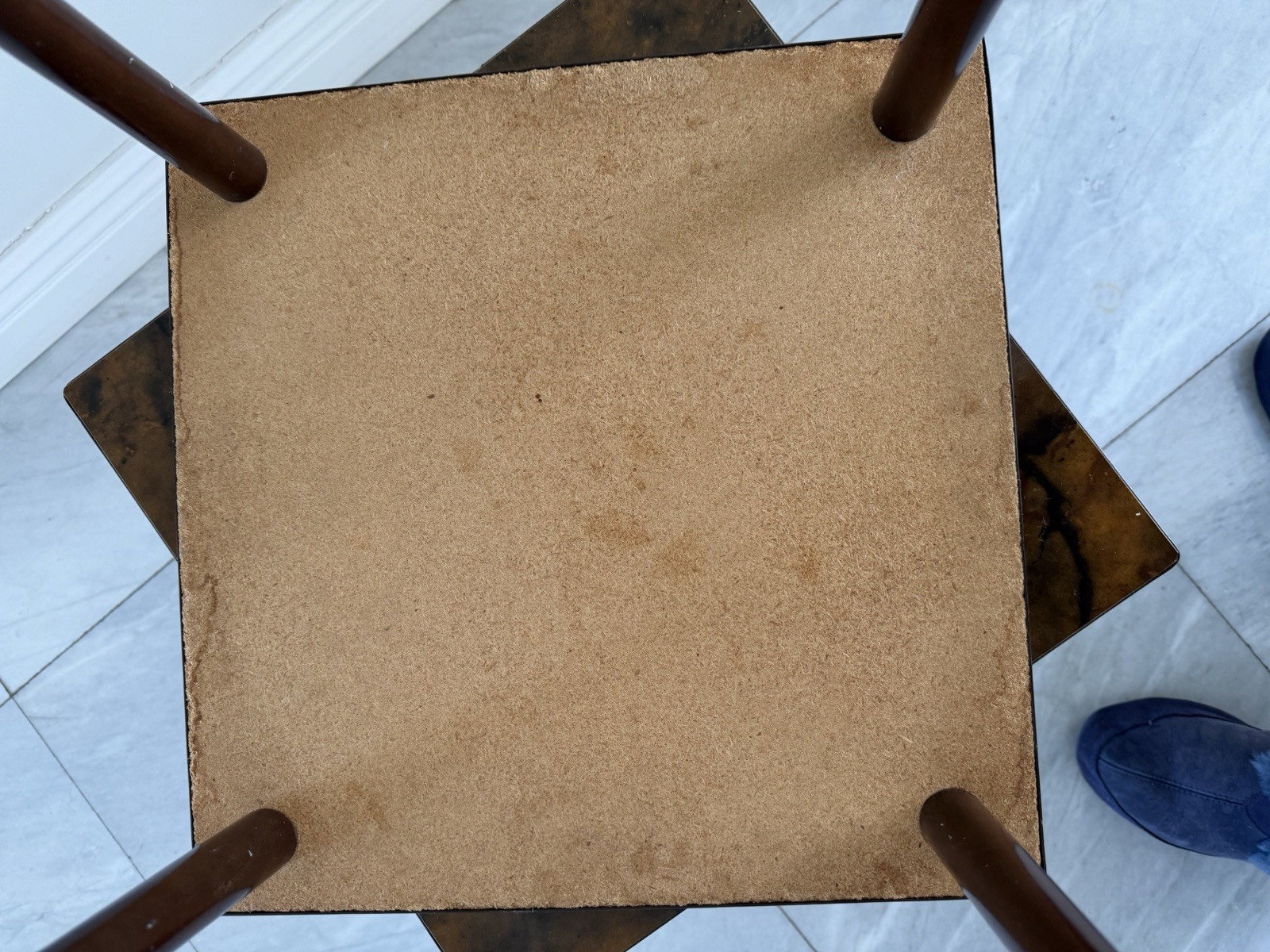 MCM Vintage Square Formica & Wood Stacking Nesting Side Tables Set of 2