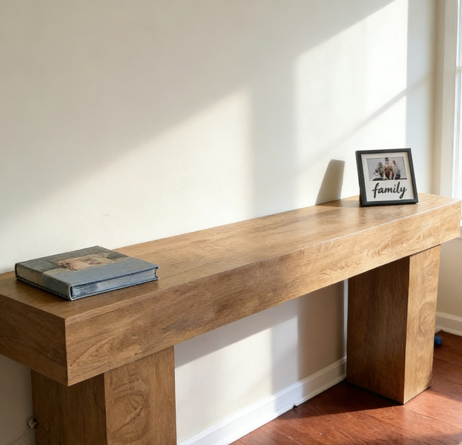 NEW 63″ Industrial Farmhouse Console Table Wood Entryway Sofa Table Natural