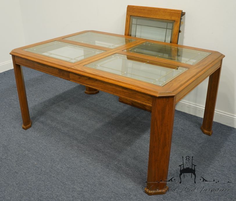 AMERICAN DREW Italian Modern 85″ Glass Topped Dining Table 53-760
