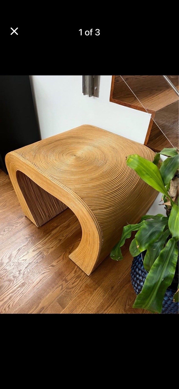 Modern Spiral Wood Accent Table Light Brown Free Form Wood Living Room Indoor