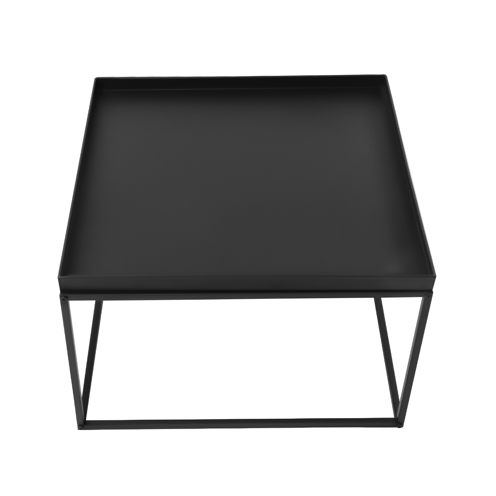 59cm Metal Square Coffee Table End Table/Side Table For Office/Home Matt Black