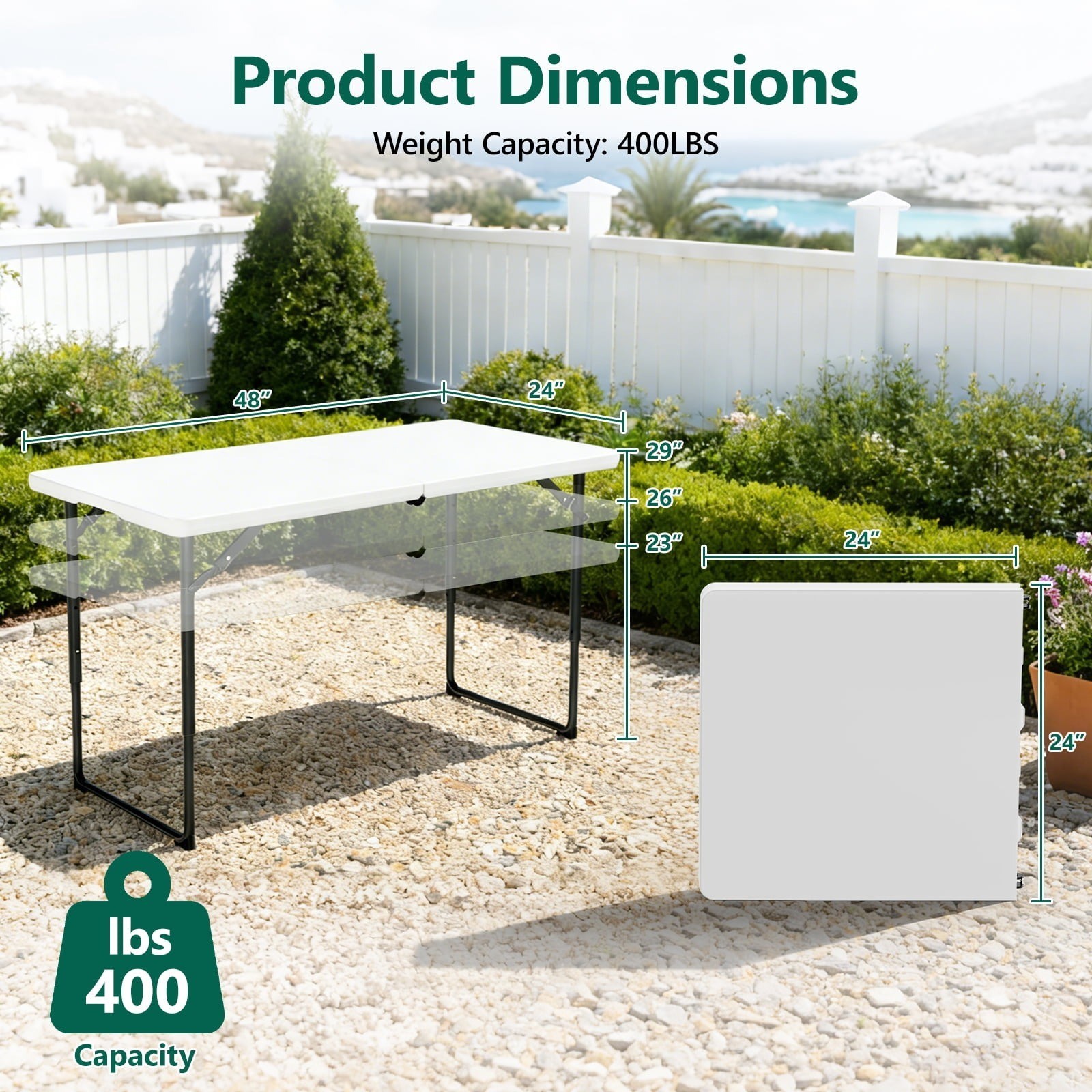 WASUHE Lightweight Folding Table 4FT Indoor Outdoor FREESHIP