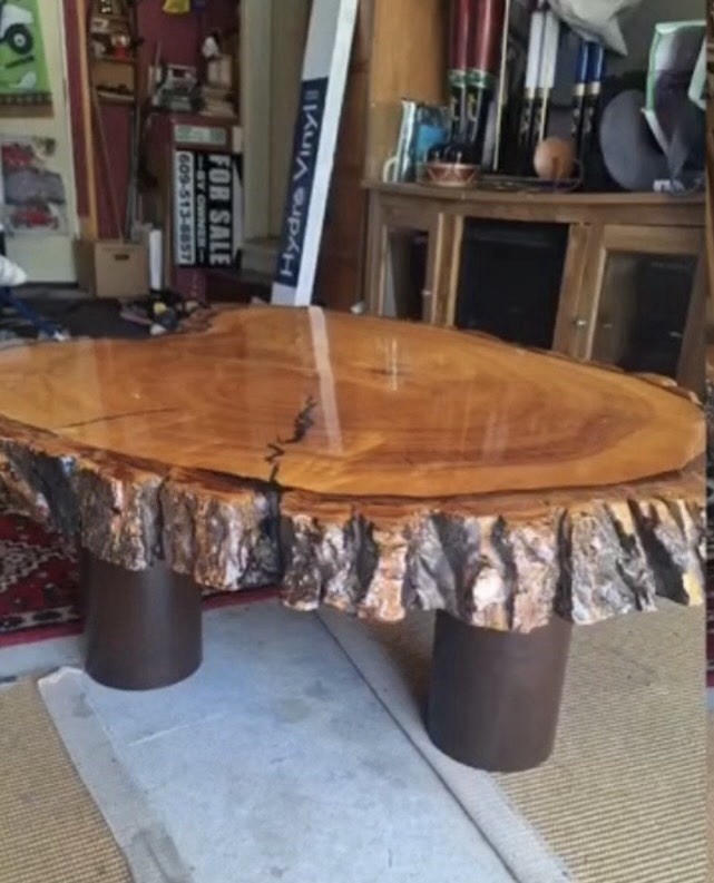 Originals in Furnishings Live Edge Wood Coffee Table Rustic 50x34x15 in
