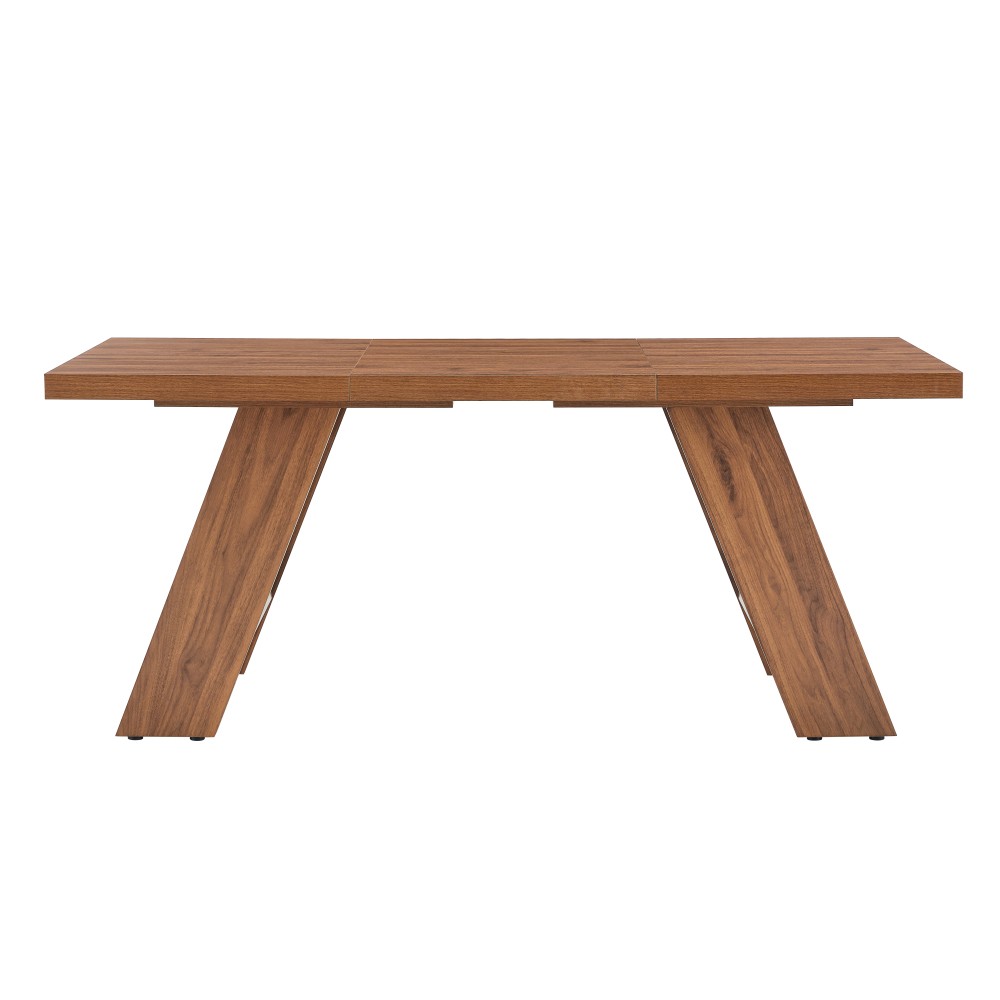 71×31.5inches Walnut Wood Grain MDF Splicing Rectangular Dining Table