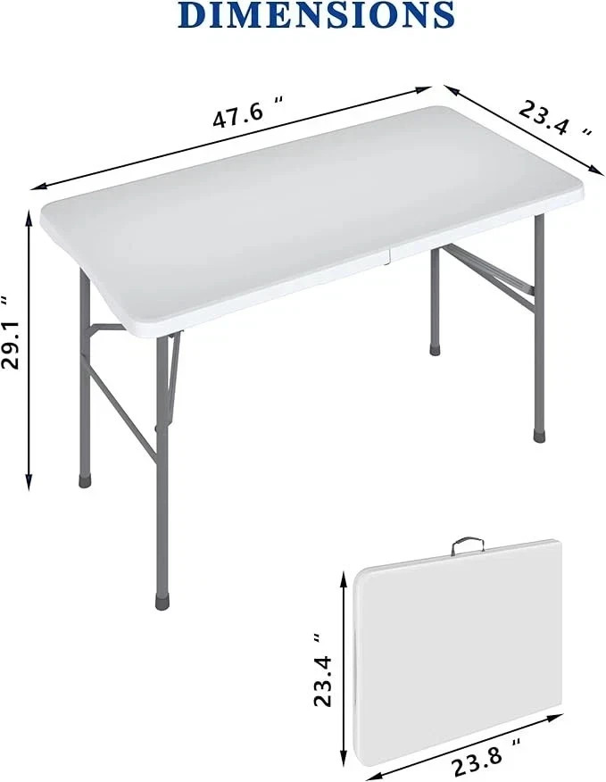 Used 4-Ft Plastic Folding Table – Ideal for Indoor/Outdoor Dining & Party Use