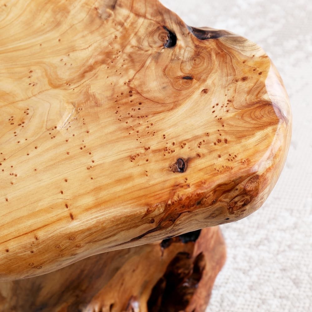 Cedar Stump Stool 13.8″ Natural Wood Side Table Live Edge