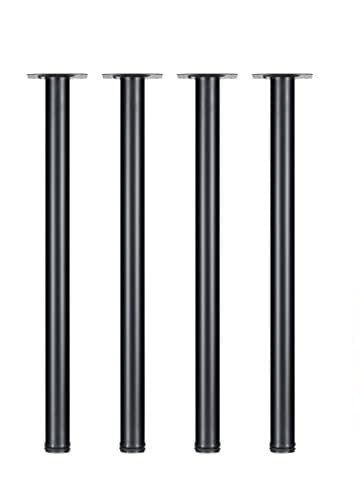 LCSDLHSY 28 Inch Adjustable Metal Table Legs, Desk Legs,Round 28 Inch, Black