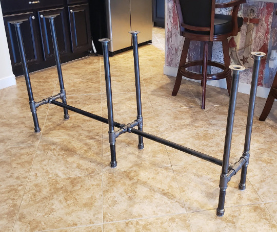 Industrial Pipe Table Base DIY Parts Kit, 3/4″ x 66″ long x 16″ wide x 36″ tall