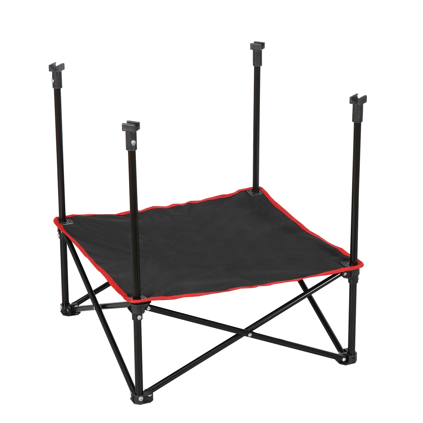 28″ Round Folding Picnic Table Lightweight Canvas Beach Table w/Cup Holder Black