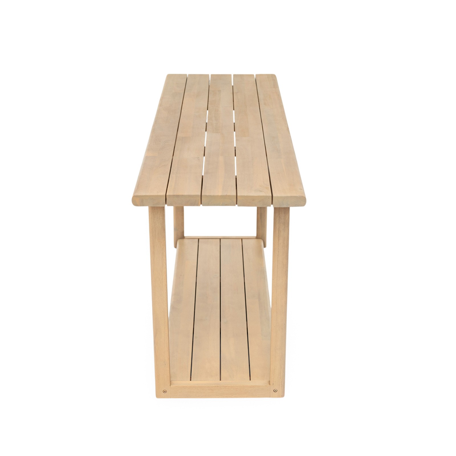 Rectangular Acacia Wood Outdoor Buffet Console Table Light Teak