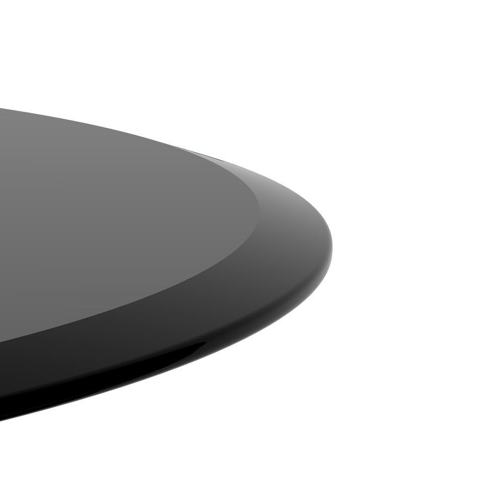 36″ Round Black Tempered Glass Table Top 2/5″ Thick Bevel Polished Edge