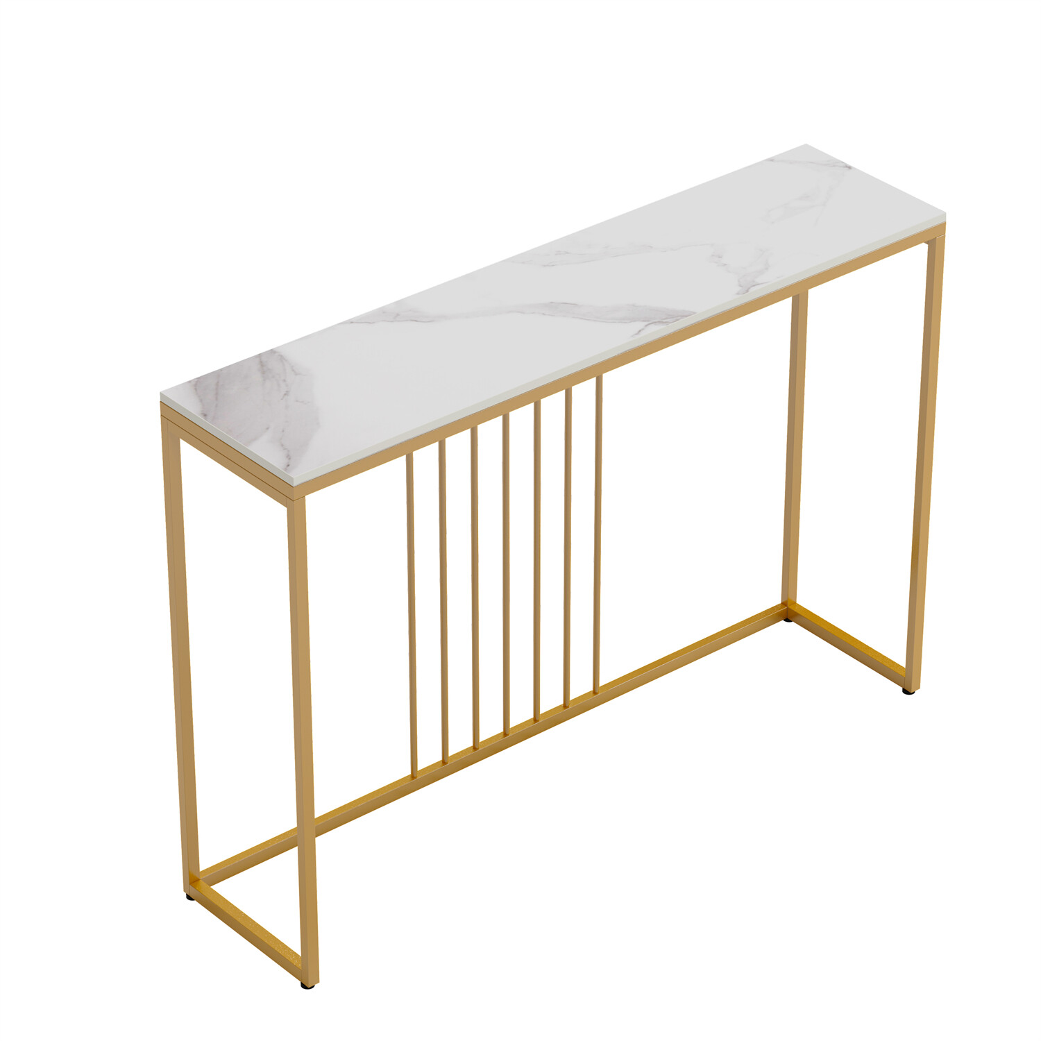 Natural Marble Long Console Table Behind Couch Full Frame Entryway Table 2-color