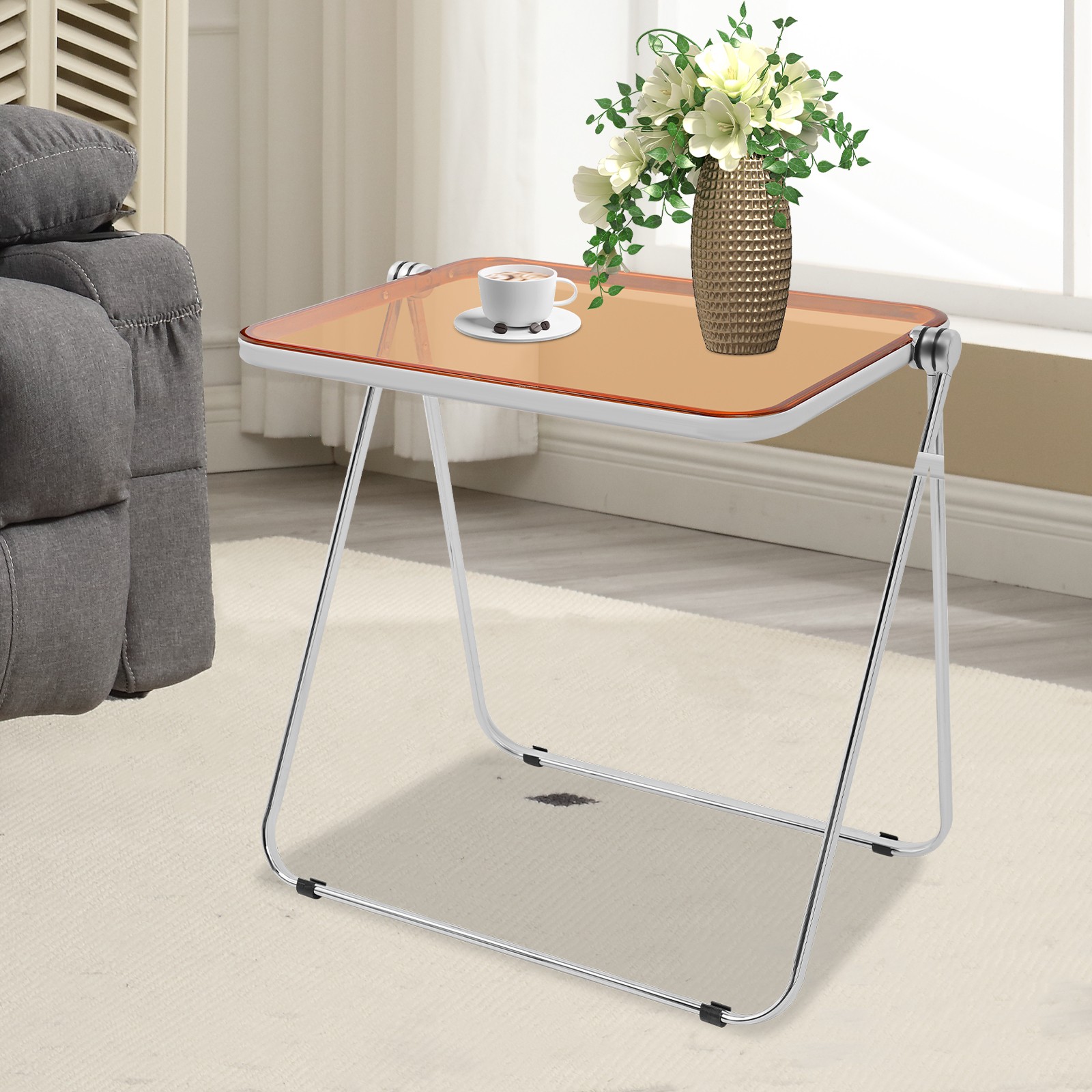 Indoor Folding Side Table Modern Small Computer Storage Desk For Home Office