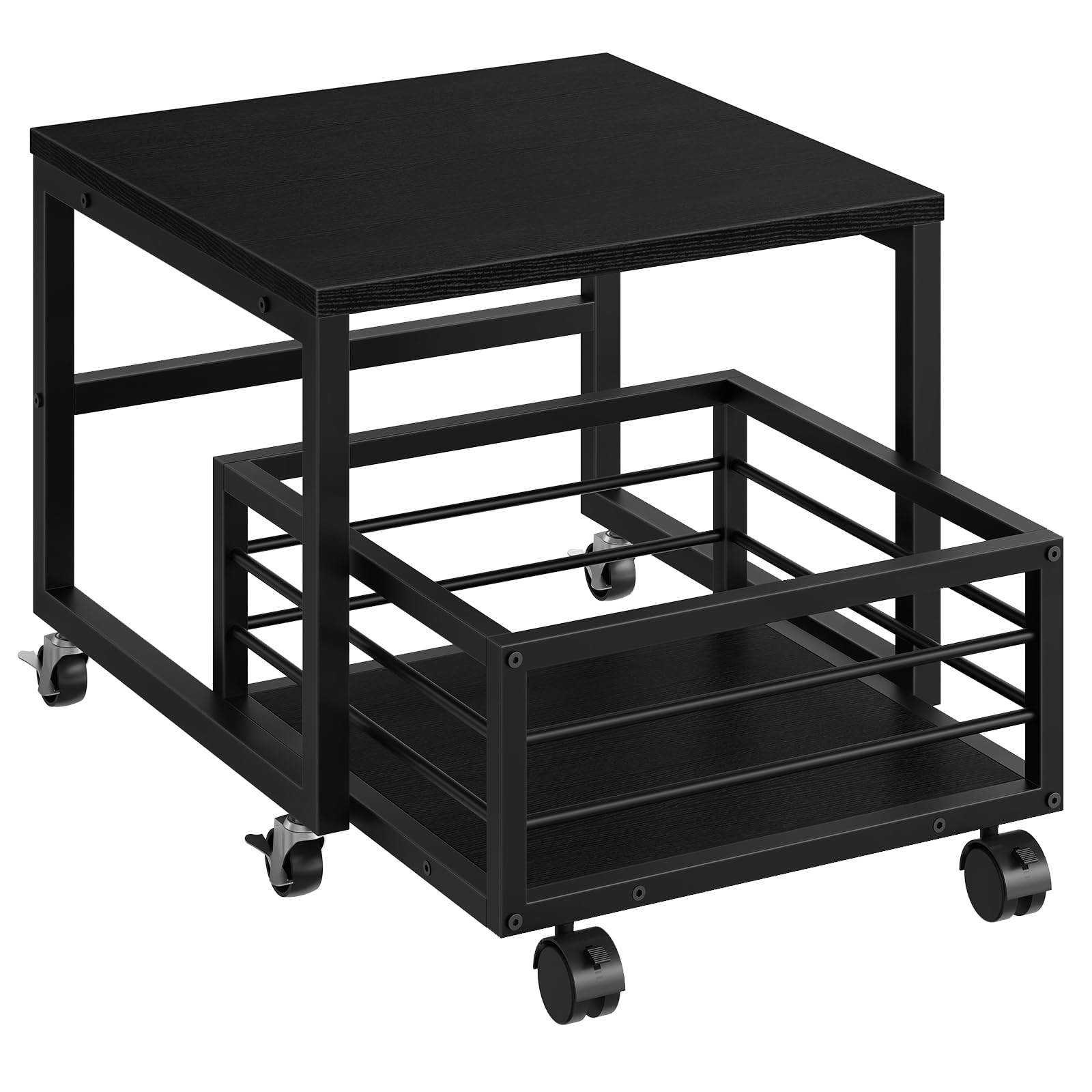End Table, Mini Fridge Stand with Storage, Mini Fridge Table with Wheels and …