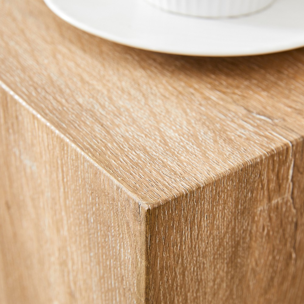 Modern Square MDF Coffee Table, Light Wood Texture, Minimalist Design