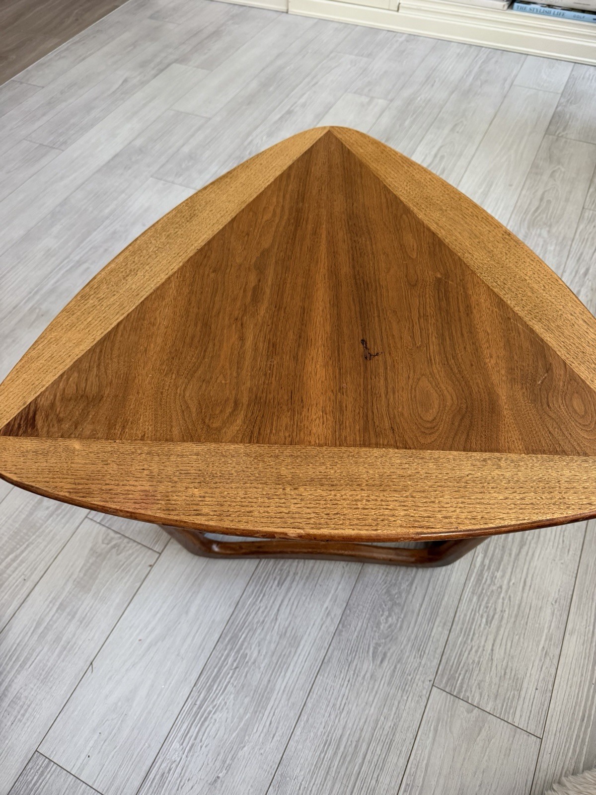 Lane Mid-Century Modern Triangular Wood Coffee Table 30x30x28 Style 908 21