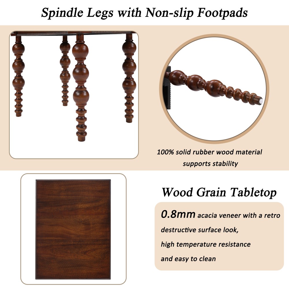 Solid Wood Side Table with Drawers Easy Assembly Multi-Functional Storage