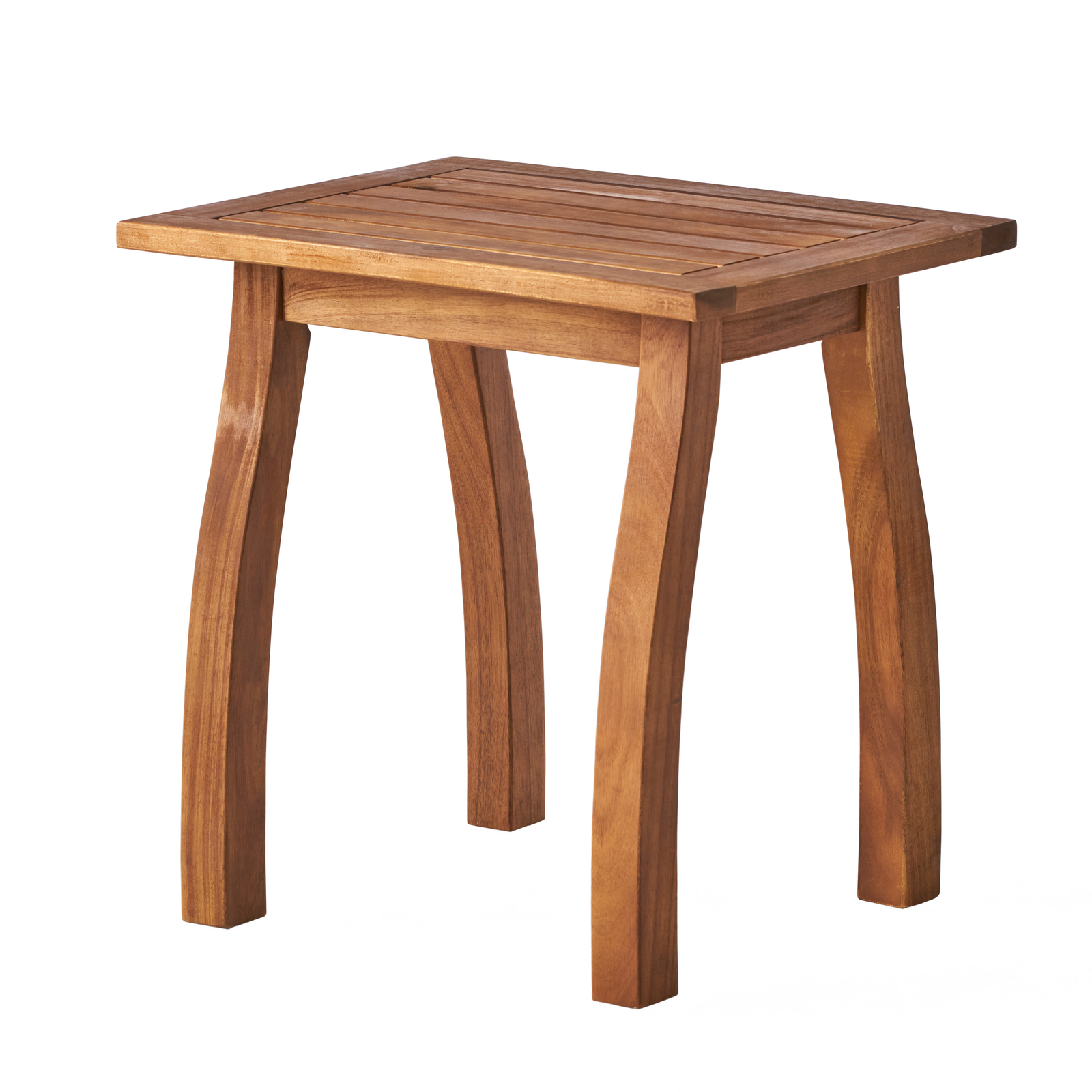 Outdoor Acacia Wood Square End Table, Teak