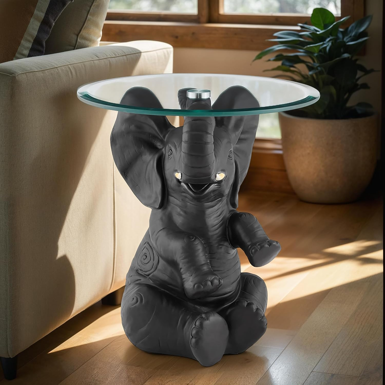Pach Elephant Gray Side Accent Table for Stylish Home Decor