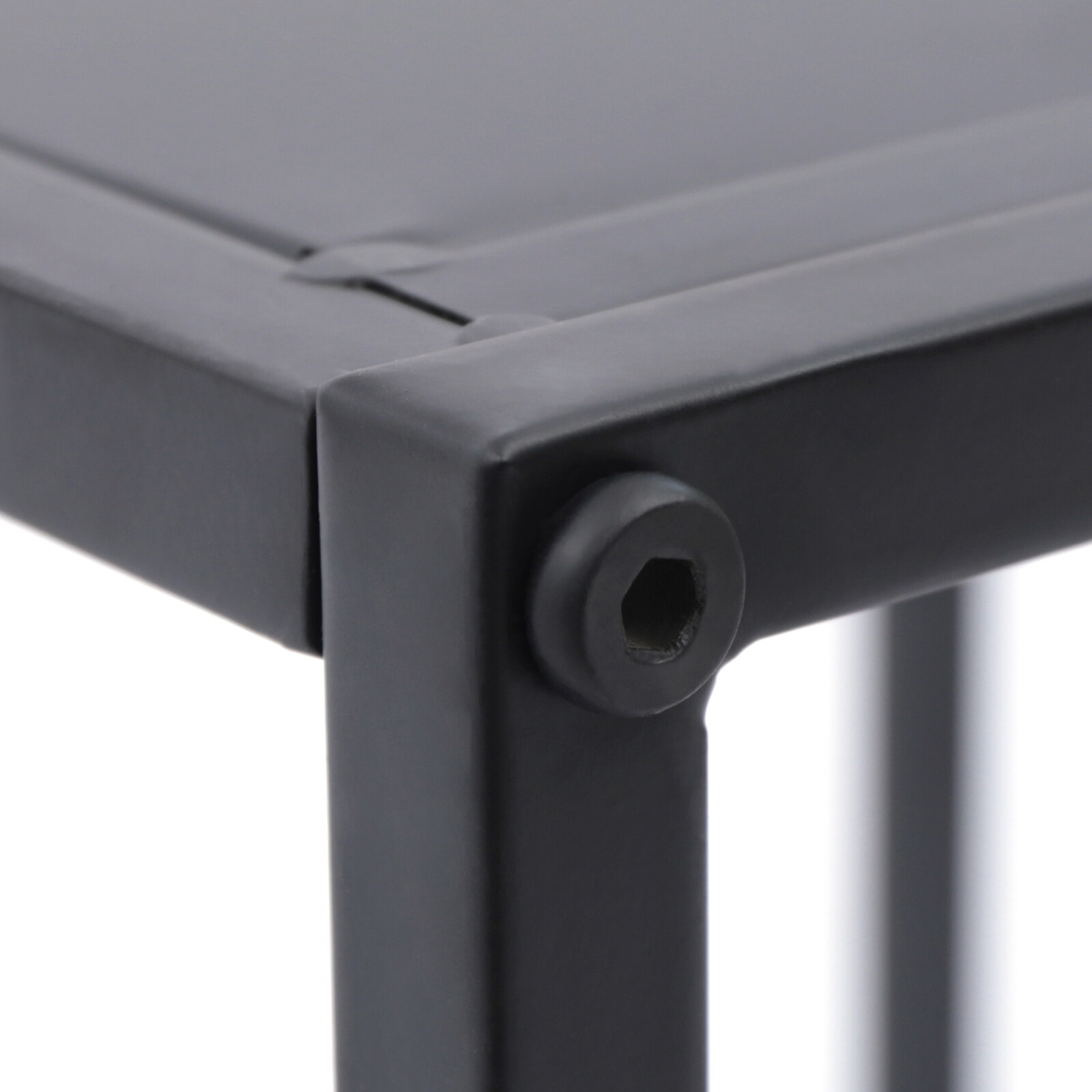 2pcs Modern Metal Square Tray Coffee Tea Table Matte Black Plate End Side Table