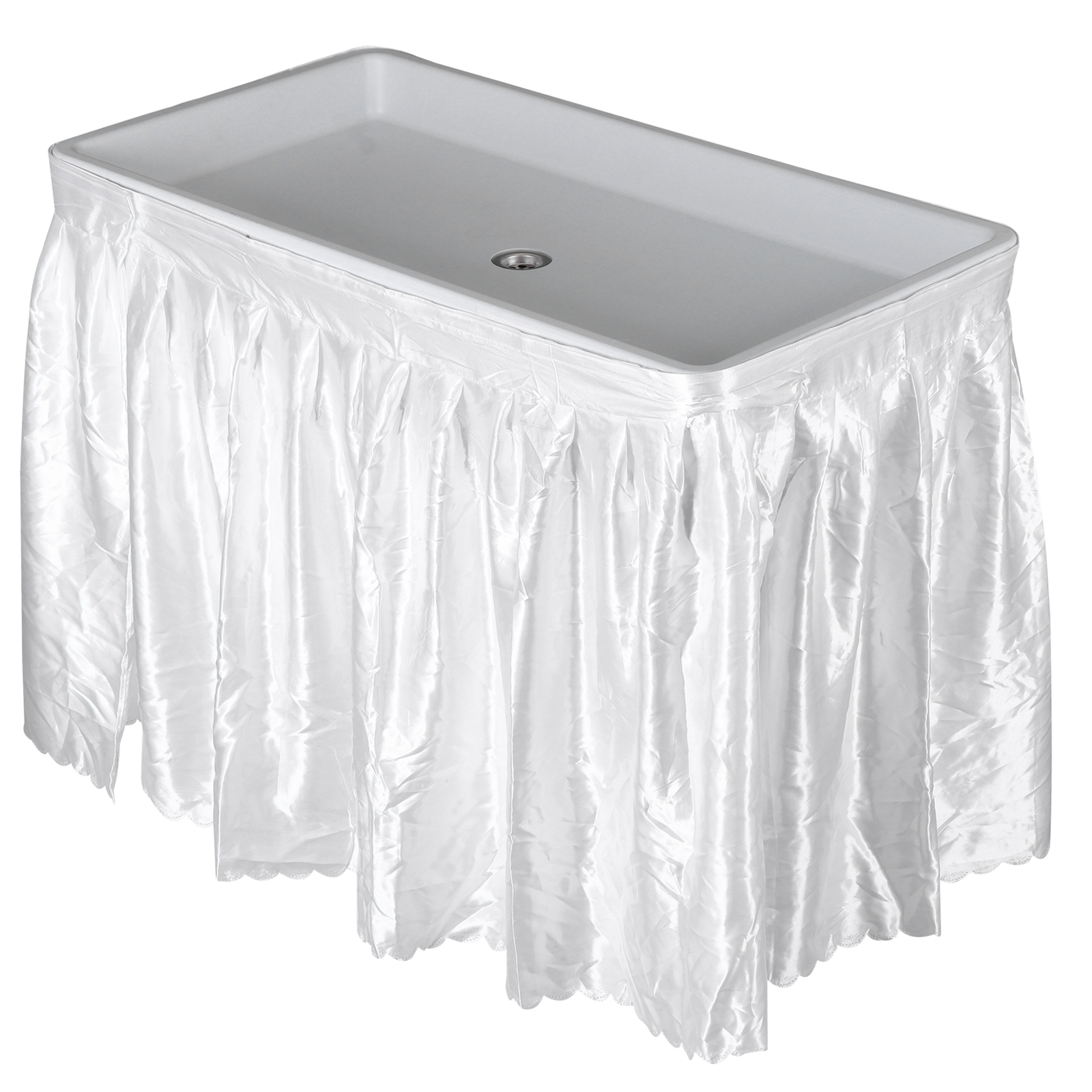 Folding Ice Cooler Table 40.5 inch Outdoor Party Table with Detachable Skirt