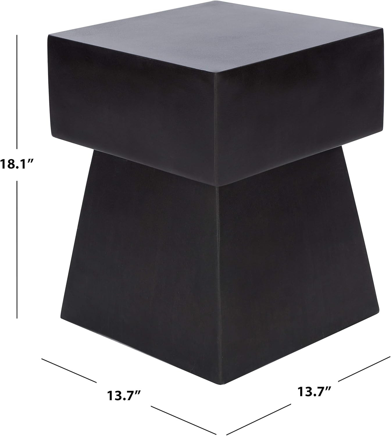 Outdoor Zen Black Mushroom Modern Concrete Accent Table