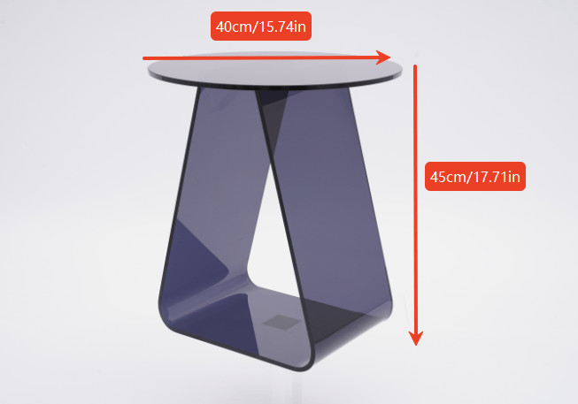 17.71”H Semi-transparent Black Side Table Acrylic End Table Modern Nightstand