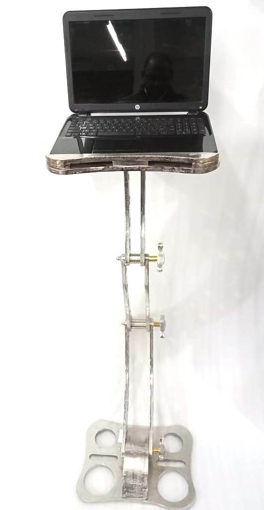 Rustic Laptop table/MENU Stand Steampunk Floor Home decor nickel adjustable