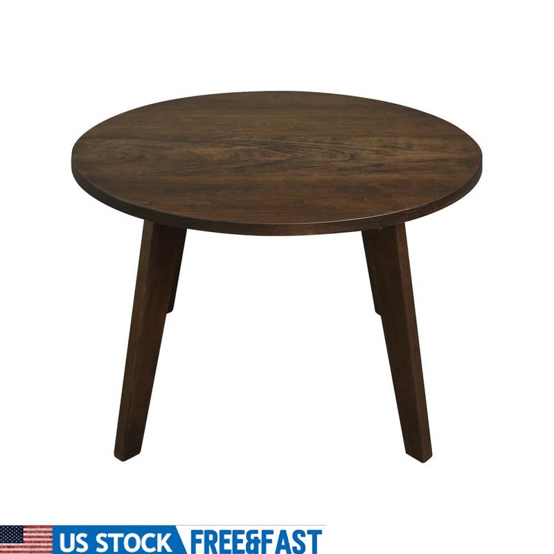 Genuine Cherry 24″ Round Coffee Table Solid Wood Antique Finish Easy Assembly US