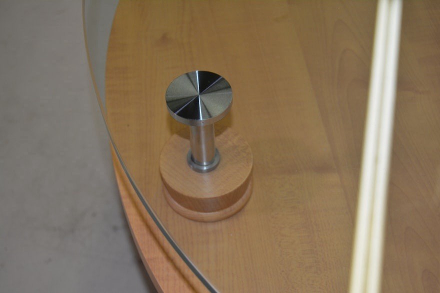 Glass Top Coffee Table, Wood & Metal Base, Free Form, Clear/Brown/Silver
