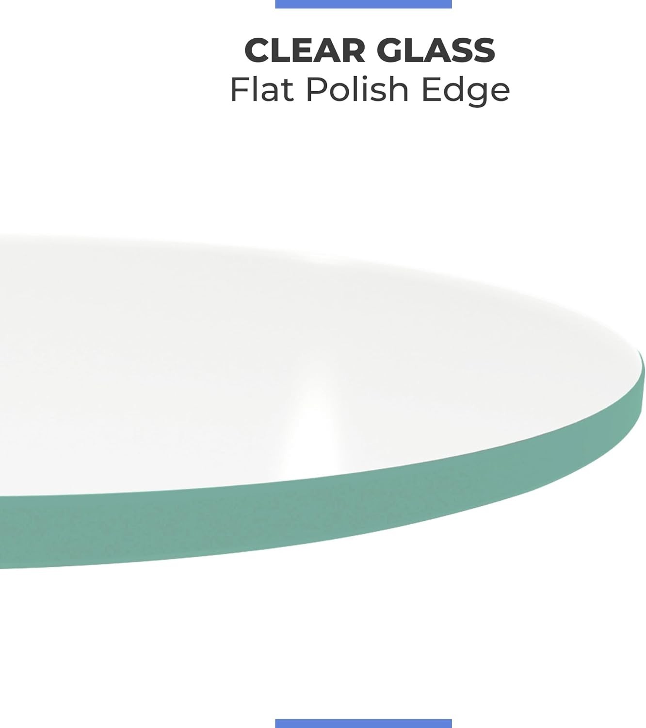 Elegant 23 Inch Round Clear Tempered Glass Table Top with Polished Edges