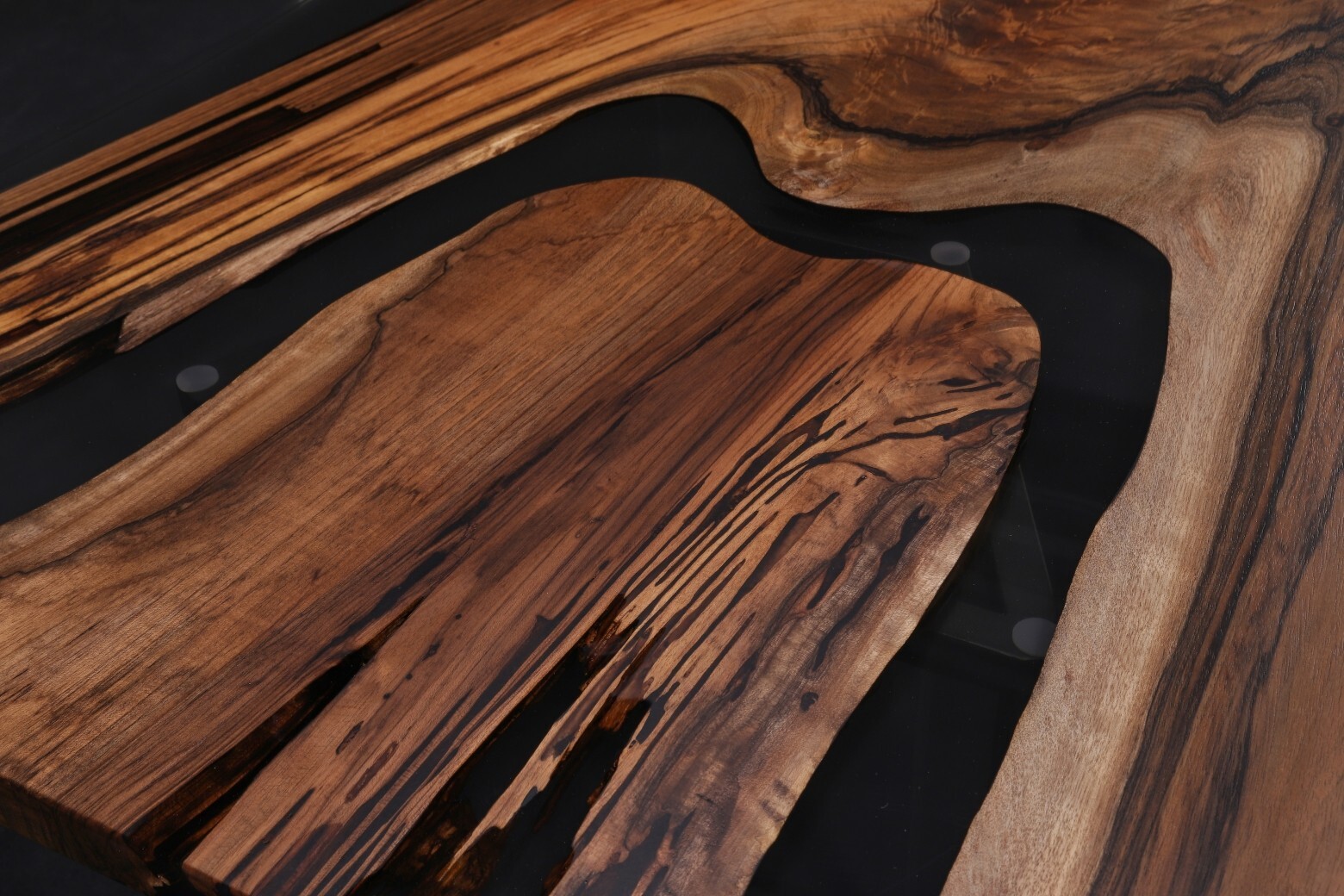 Live Edge Dining Table Top, Clear Epoxy Resin River Tabletop Walnut Wood 90.5×40