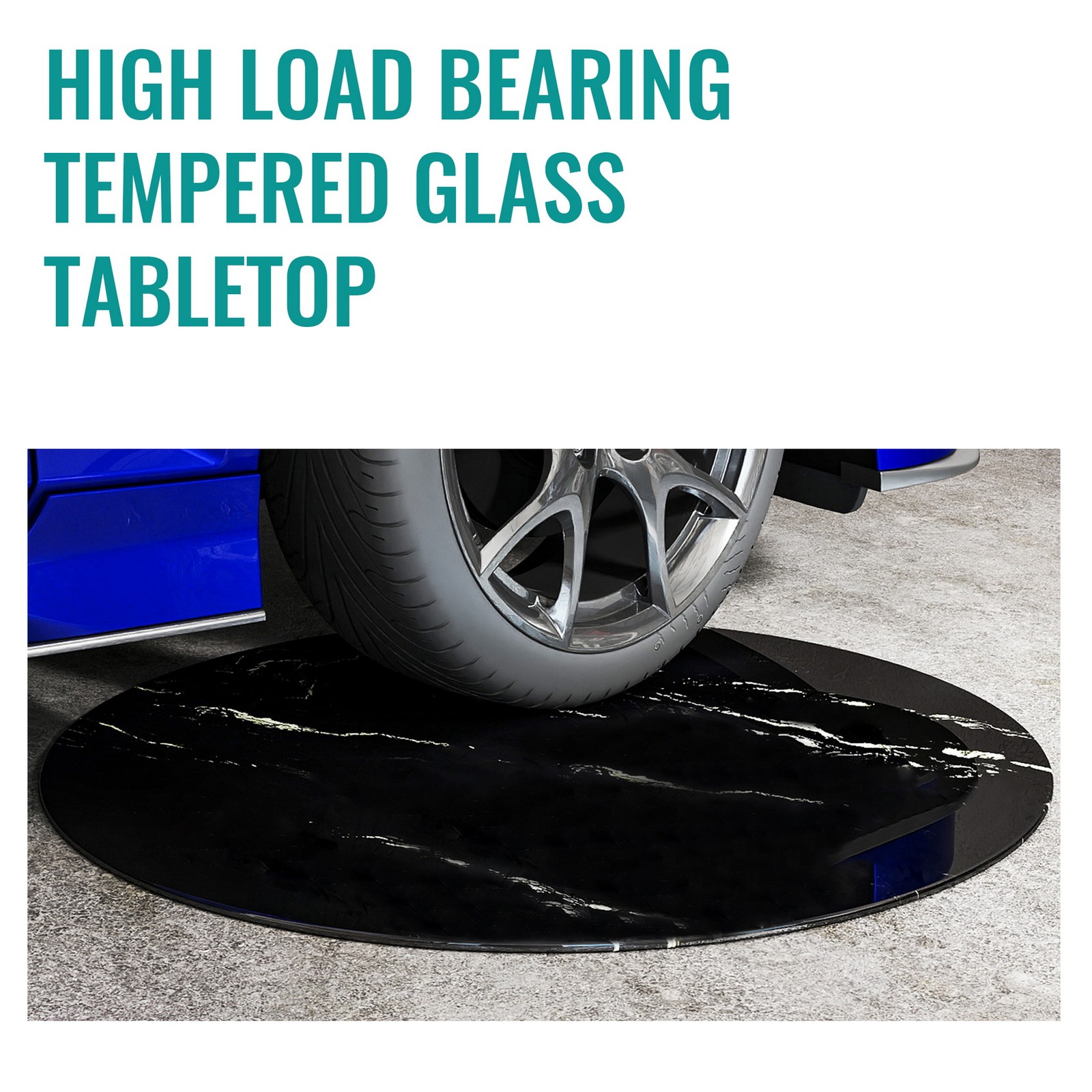 0.31″ Thick Round Marbling Tempered Glass Tabletop Glass Table Top Dia. 20″-36″