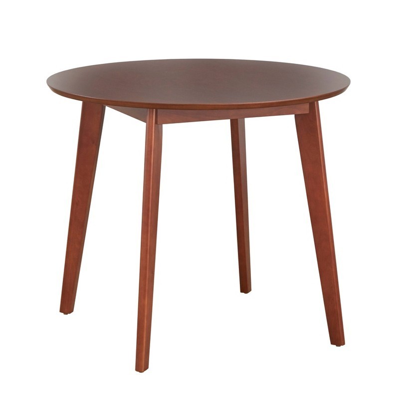 Tania Mid Century Modern Round Dining Table Walnut Mid-Century Modern