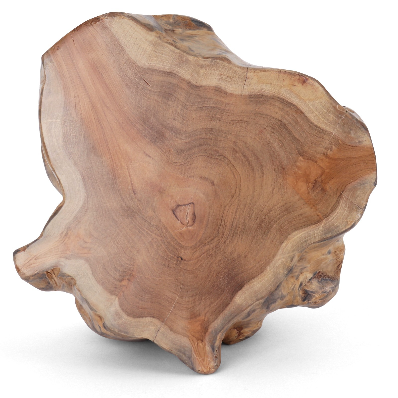 Rutledge & King Java Teak Root Stool – Boho Teak Accent Table – Teak Side Table