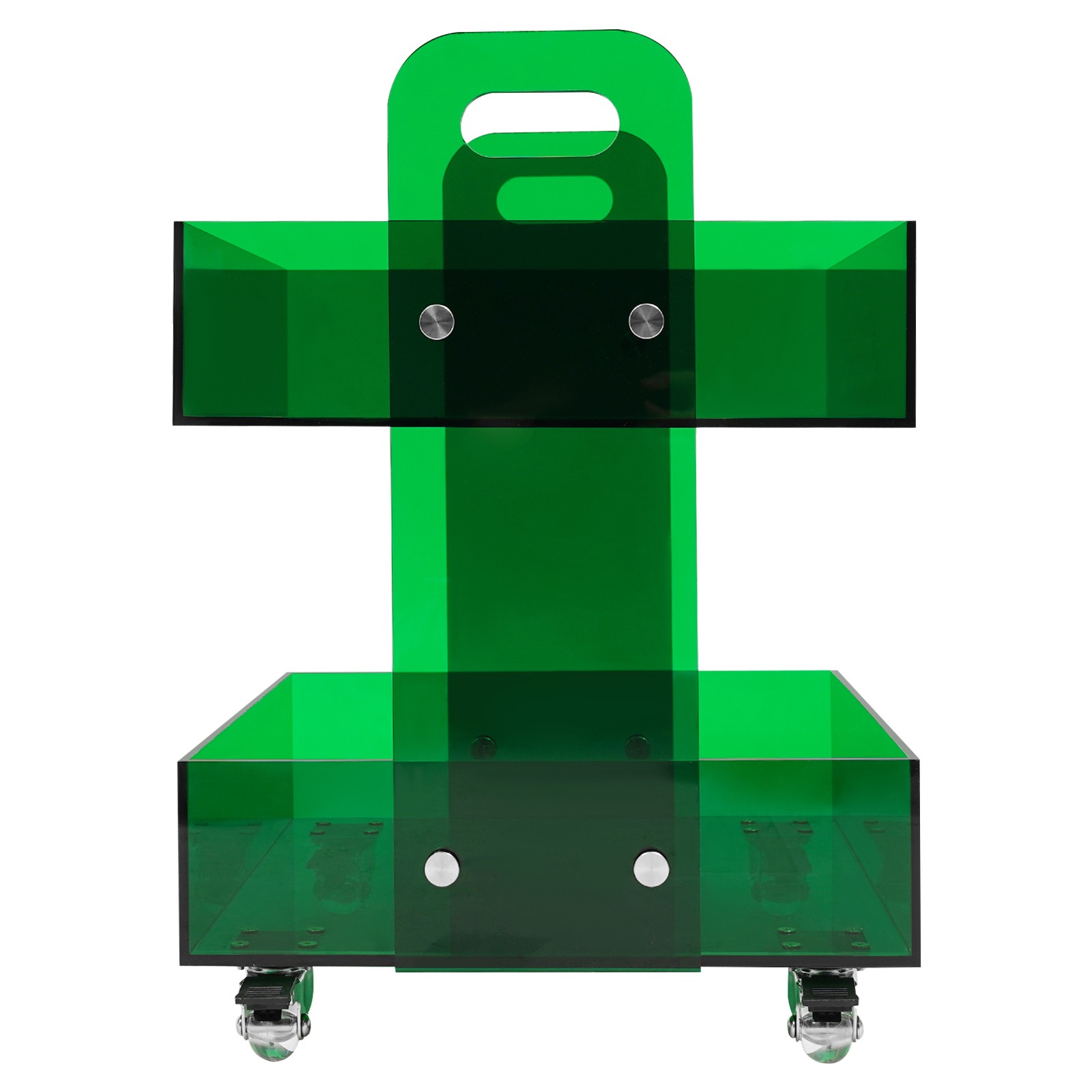 Modern Bedside Table Acrylic Side Table Free Standing Storage Rack with Wheels