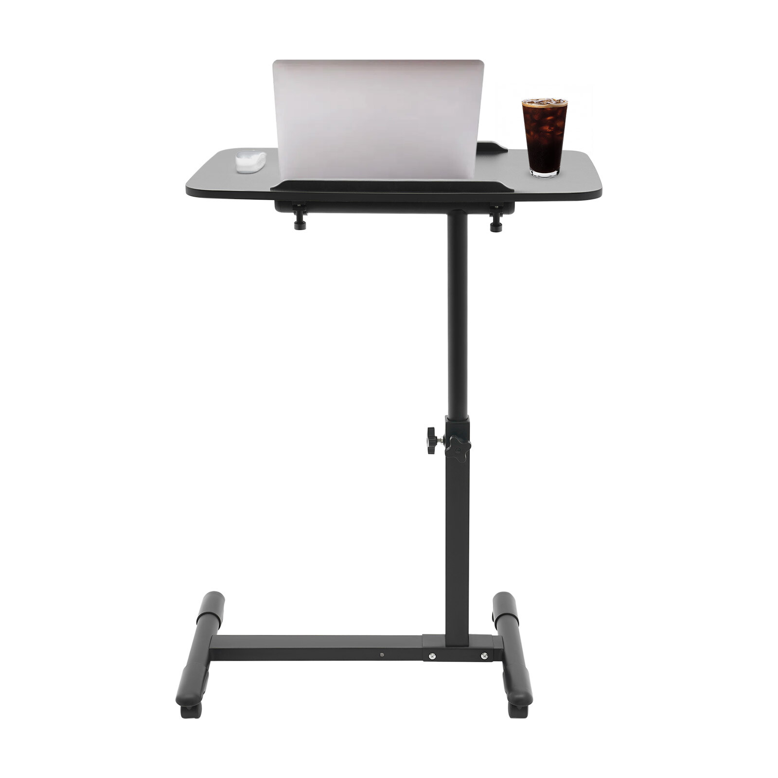Bedside Table Adjustable Hospital & Home Use Bed Table Rolling Laptop Table