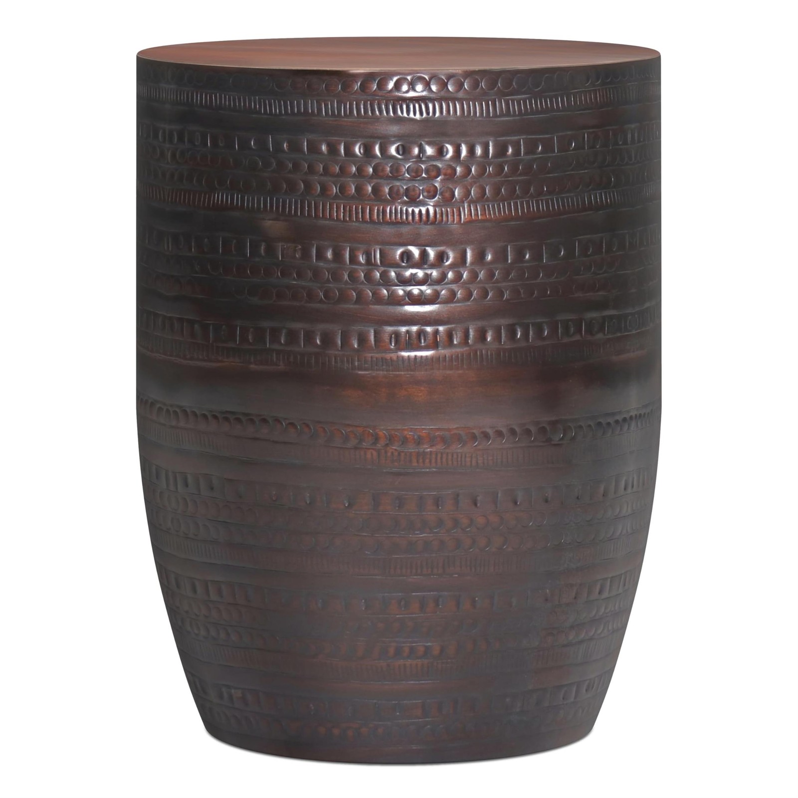 Maklaine 15 ” Metal Large Accent Side Table in Oil Rubbed Bronze