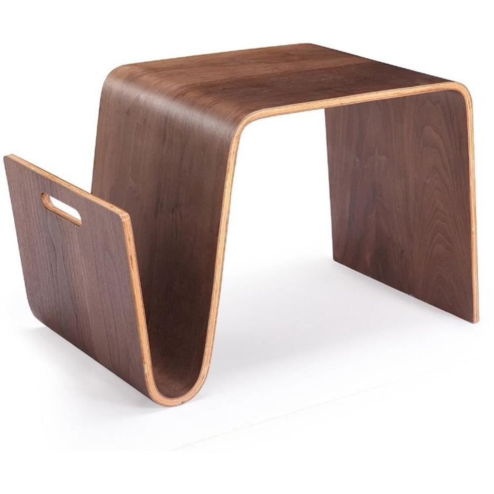 Home Square 26″ Wood Rectangle End Table in Walnut Brown – Set of 2