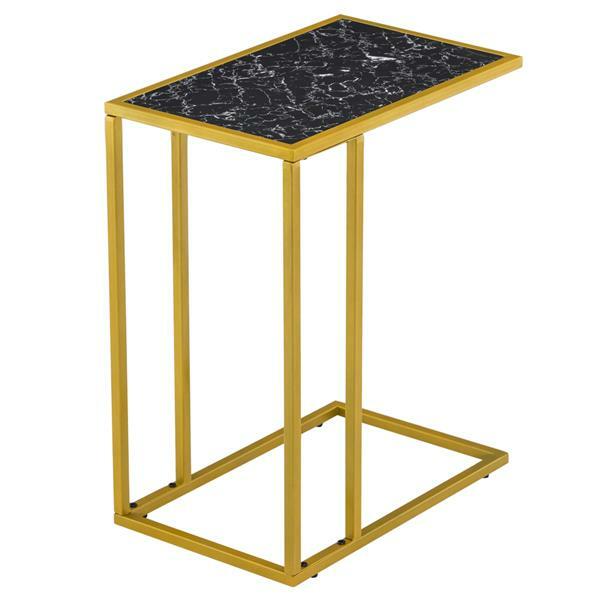 Modern Marble Simple C-Shaped Side Sofa Snack Table Home Furniture MDF Metal New