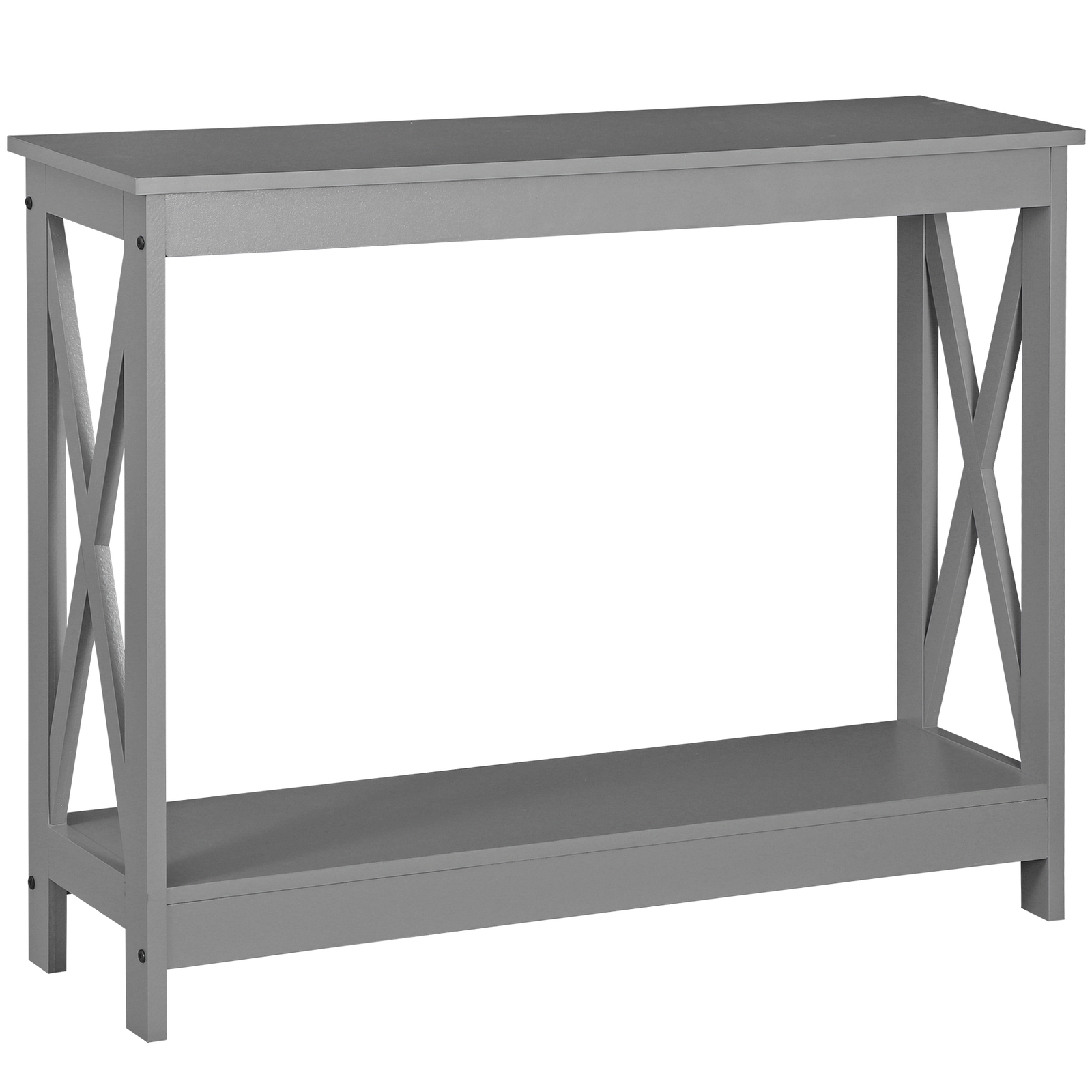 2-Tier Console Table x-Design Entryway Sofa Side Table for Living Room Grey
