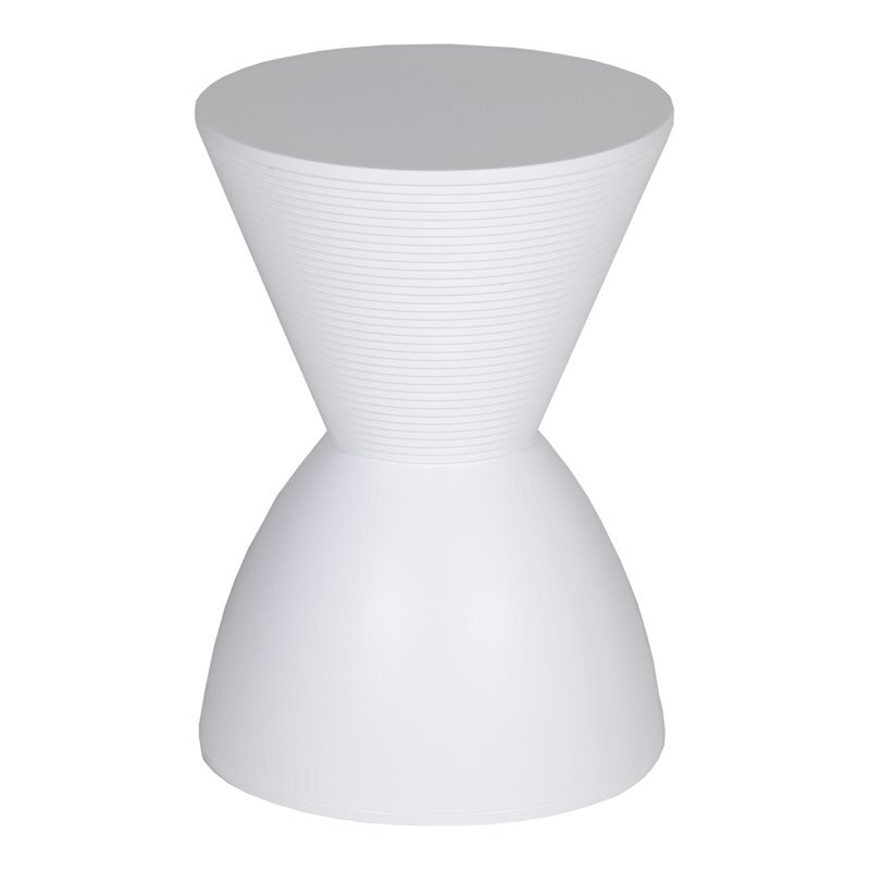 Pangea Home Bongo Polypropylene Plastic Indoor/Outdoor Side Table in White