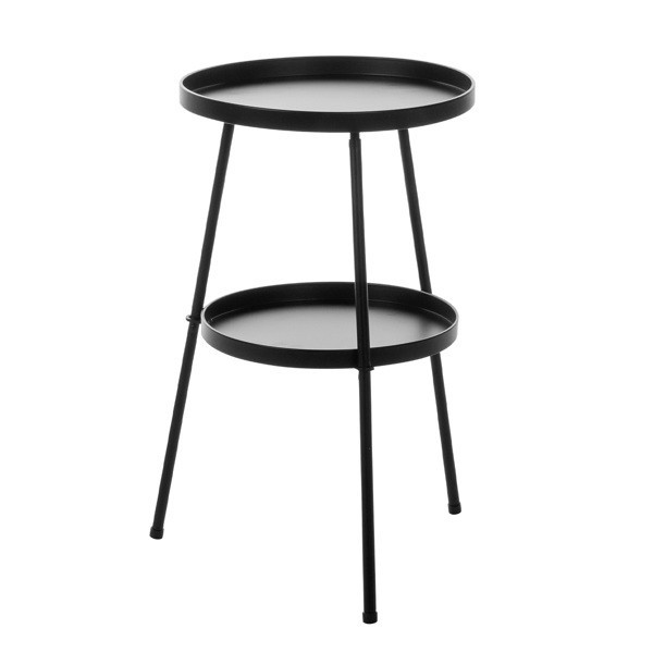 15.2 x 15.2 x 20.1″ Double Layered Circular Black Courtyard Iron Edged Table
